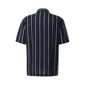 Striped Resort Cut Shirt with Notch Collar QS image-1