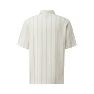 Striped Cotton Resort Shirt with Collar QS image-1