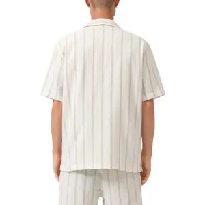 Striped Cotton Resort Shirt with Collar QS image-5