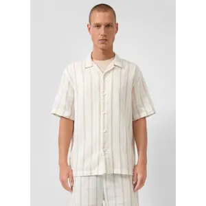 Striped Cotton Resort Shirt with Collar QS image-6