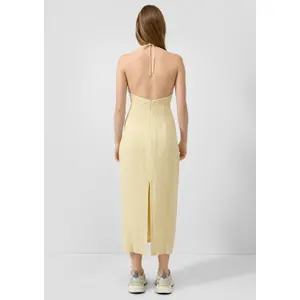 Women's Fitted High Neck Linen Blend Dress QS image-4