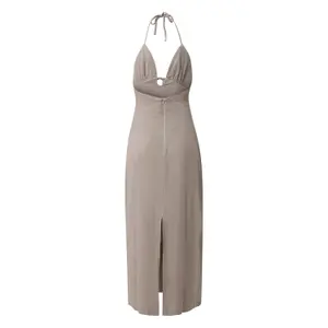 Women's Fitted High Neck Linen Blend Dress QS image-1