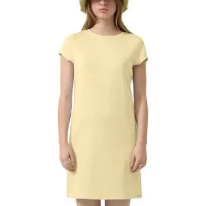 Knee-Length Jersey Dress with Round Neck Women QS image-2