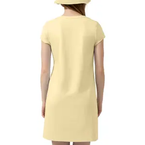 Knee-Length Jersey Dress with Round Neck Women QS image-5