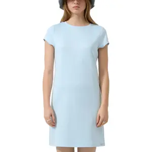 Knee-Length Jersey Dress with Round Neck Women QS image-2