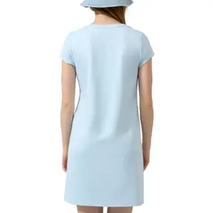 Knee-Length Jersey Dress with Round Neck Women QS image-5