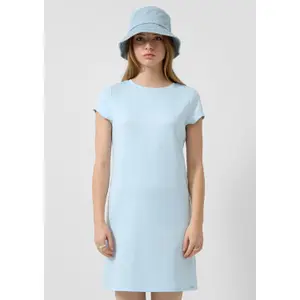 Knee-Length Jersey Dress with Round Neck Women QS image-6
