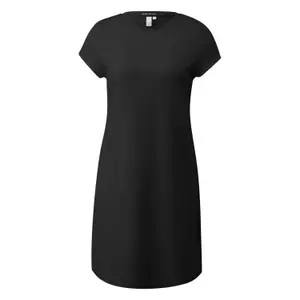 Knee-Length Jersey Dress with Round Neck Women QS image-0