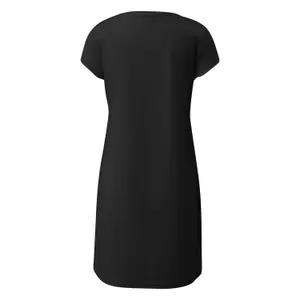 Knee-Length Jersey Dress with Round Neck Women QS image-1