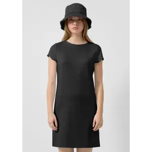 Knee-Length Jersey Dress with Round Neck Women QS image-6