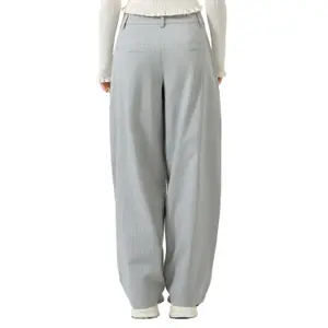 Women's Striped Tennis Barrel-Cut Trousers with Tapered Legs QS image-5