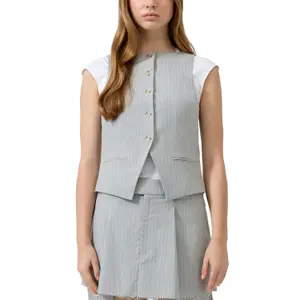 Women's Fine Striped Gilet QS image-2