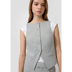 Women's Fine Striped Gilet QS image-3