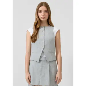 Women's Fine Striped Gilet QS image-6