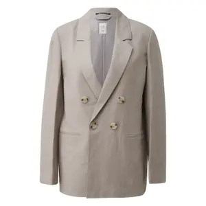 Womens Linen Blend Blazer QS image-0