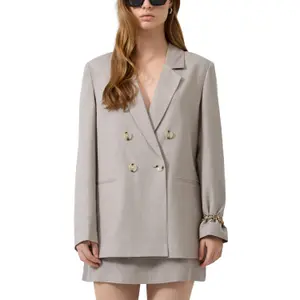 Womens Linen Blend Blazer QS image-2