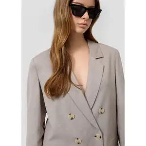 Womens Linen Blend Blazer QS image-3