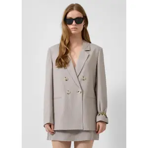Womens Linen Blend Blazer QS image-6