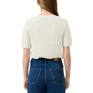 Structured Pattern Short Sleeve Knit Jumper Women QS Regular Fit image-5
