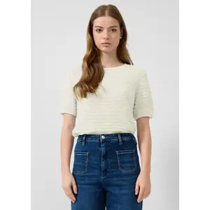 Structured Pattern Short Sleeve Knit Jumper Women QS Regular Fit image-6