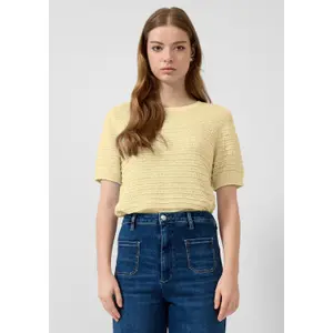 Structured Pattern Short Sleeve Knit Jumper Women QS Regular Fit image-2