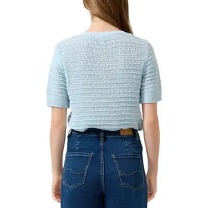 Structured Pattern Short Sleeve Knit Jumper Women QS Regular Fit image-5