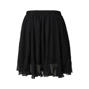 Women's Short Flared Chiffon Ruffle Skirt QS image-1