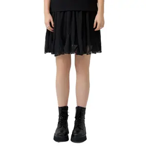 Women's Short Flared Chiffon Ruffle Skirt QS image-2