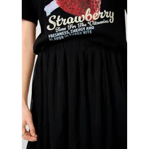 Women's Short Flared Chiffon Ruffle Skirt QS image-3