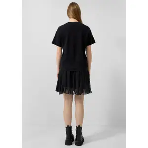 Women's Short Flared Chiffon Ruffle Skirt QS image-4