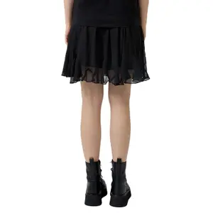 Women's Short Flared Chiffon Ruffle Skirt QS image-5