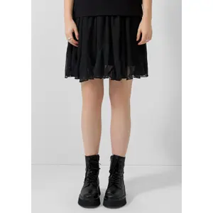 Women's Short Flared Chiffon Ruffle Skirt QS image-6