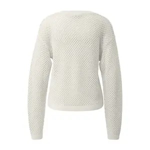Dropped Shoulder Knit with Openwork Pattern Women's QS Regular Fit image-1