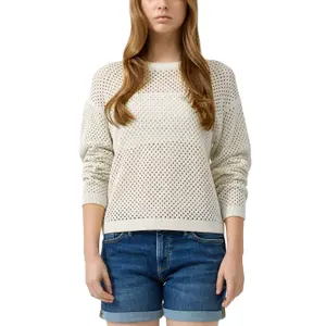 Dropped Shoulder Knit with Openwork Pattern Women's QS Regular Fit image-2