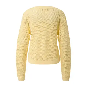 Dropped Shoulder Knit with Openwork Pattern Women's QS Regular Fit image-1