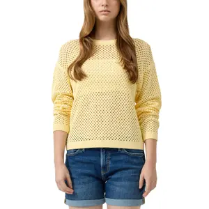 Dropped Shoulder Knit with Openwork Pattern Women's QS Regular Fit image-2