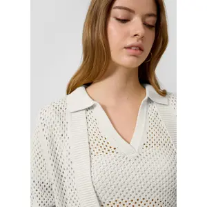 Women's openwork patterned cardigan QS image-3