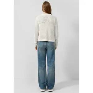 Women's openwork patterned cardigan QS image-4