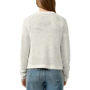 Women's openwork patterned cardigan QS image-5