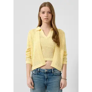 Women's openwork patterned cardigan QS image-6