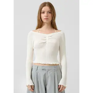 Women's knitted sweater QS image-6