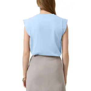 Camisa de algodón con detalle en los hombros mujer QS image-5