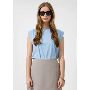 Camisa de algodón con detalle en los hombros mujer QS image-6