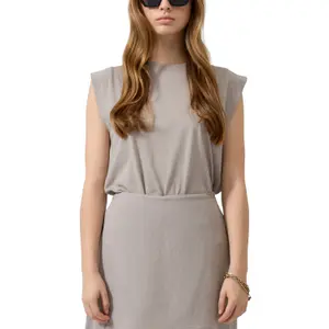 Camisa de algodón con detalle en los hombros mujer QS image-2