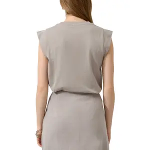 Camisa de algodón con detalle en los hombros mujer QS image-5