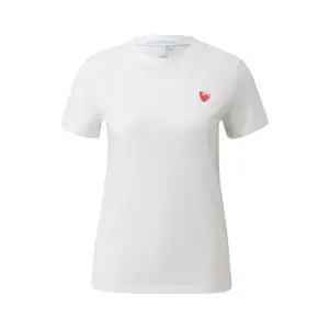 T-shirt από βαμβάκι με μικρή κέντημα γυναικείο QS image-0