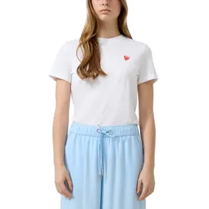 T-shirt από βαμβάκι με μικρή κέντημα γυναικείο QS image-2