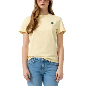 T-shirt από βαμβάκι με μικρή κέντημα γυναικείο QS image-2