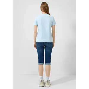 T-shirt από βαμβάκι με μικρή κέντημα γυναικείο QS image-4