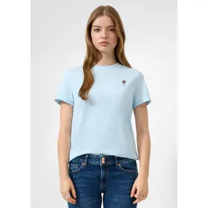 T-shirt από βαμβάκι με μικρή κέντημα γυναικείο QS image-6